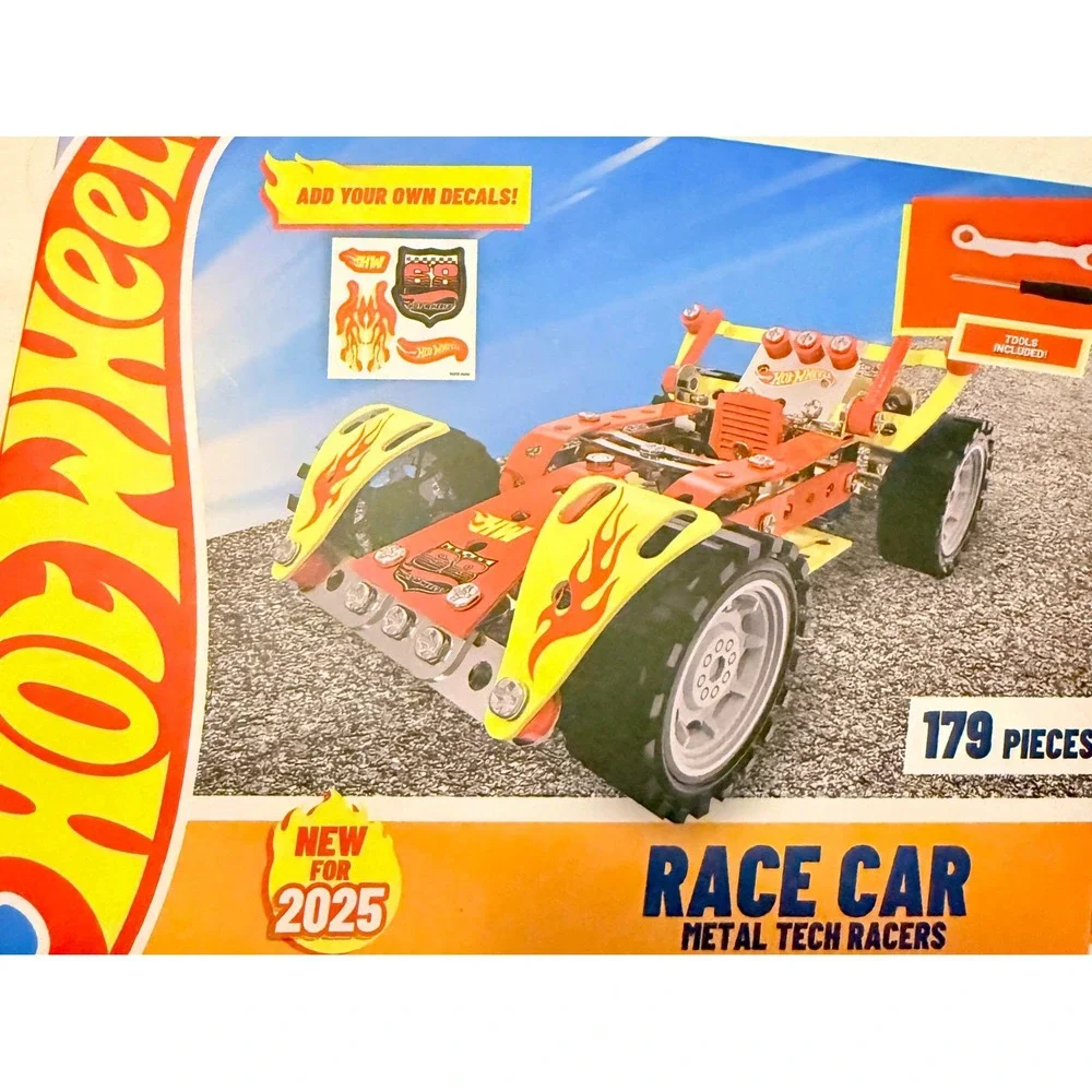 Hot Wheels Metal Tech Racers Race Car Kids‎ OS Red New 179pc 2025 Build Set